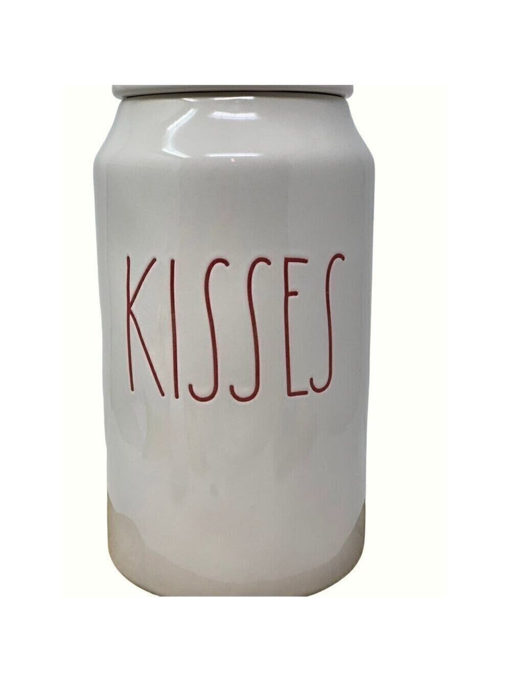Rae Dunn KISSES Ceramic Canister 9in Tall Magenta Valentines Day Love Holiday - Picture 2 of 11